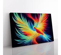 Vibrant Dove Bird Abstract Canvas Wall Art Print Ready to Hang, Framed Picture for Living Room Bedroom Home Office Décor, 60x40 cm (24x16 Inch)