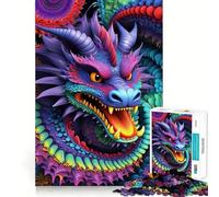 Vibrant Dragon Dance 1000 Adult Pieces Jigsaw Puzzle Mind Challenge Toy Neat Cut Perfect Alignment Family Fun Night Activity (38x26cm)