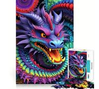 Vibrant Dragon Dance 1000 Piece Adult Puzzles Logic Puzzle Play Precision Cut Smooth Edges for Family Gatherings (50x75cm)