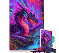 Vibrant Dragon in Fantasy Forest 1000 Piece Jigsaw Puzzles Mind Challenge Toy High Precision Die Cut Amusing Challenge for Waiting Time (50x75cm)