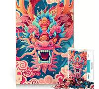 Vibrant Dragon Roar Jigsaw for Teenagers 1000 Pieces Mind Boost Fun Clean Cut Sturdy Components Heartwarming Gathering Activity (38x52cm)