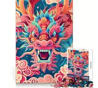 Vibrant Dragon Roar Jigsaw Puzzle 1000 Piece for Adults Intellectual Fun Relaxing Pastime Sharp Cut (38x52cm)