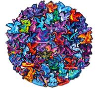 Vibrant Dragon Stickers for Scrapbooking & Decor, Glow Waterproof Decals - Detailed Designs with Fiery Flames, Horns, Wings for Personalising Water Bottles, Laptops, Journals, Crafts