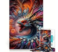Vibrant Dragon Vortex Jigsaw Puzzle 1000 Pieces Focus Building Toy Firm Fit Secure Assembly Holiday Indoor Entertainment Toy (38x26cm)