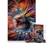 Vibrant Dragon Vortex Jigsaw Puzzles 1000 Pieces Cognitive Skill Gentle Pastime Solid Lock Unique Xmas Gift (38x26cm)
