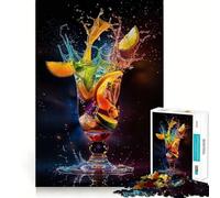 Vibrant Drink Artdeco Jigsaw Puzzles 1000 Mental Focus Game Precision Cut Smooth Edges Meaningful Connection Building Game (50x75cm)