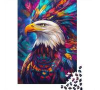 Vibrant Eagle Art -2 1000-Piece Adult Jigsaw Puzzle, 52x38cm/1000pcs, for Calm Hands-on Time after Work; White Cardboard with Reduced Dust