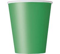 Vibrant Emerald Green Solid Paper Cups (9oz) 8 Count - Vibrant, Eco-Friendly Disposable Drinkware for Parties and Events