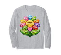 Vibrant Empowerment Flower Positive Affirmations Long Sleeve T-Shirt