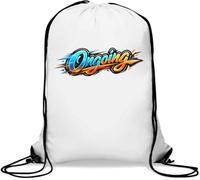 Vibrant Energetic Ongoing Hand Lettering Gym Sack Casual Drawstring Bag White