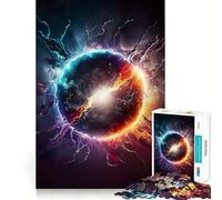 Vibrant Exploding Planet Jigsaw 1000 Piece Mind Skill Play Stable Fit No Shifting Parts Enjoyable Pastime for Long Weekends (50x75cm)