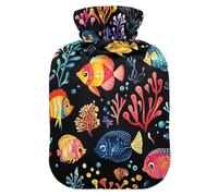 Vibrant Fish Hot Water Bottles with Soft Cover Feet Warmer with Soft Cover Hot Water Bag for Menstrual Cramps