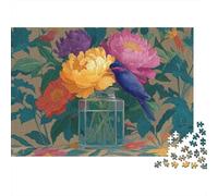 Vibrant Floral Arrangement 1000-Piece Jigsaw Puzzle Classic FloralVase Educational Games for Senior Citizens Recycled Cardboard 38x26cm/1000pcs
