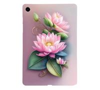 Vibrant Floral Enclosure for Huawei MatePad S 11.5" Soft Touch TPU Polymer, Ultra Slim Design, Drop-Proof Edge, Fade-Resistant Artistic Printing, Pink Lotus Flowers and Leaves