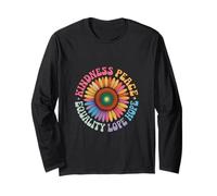 Vibrant Floral Sunflower Design Featuring Human Rights Peace Long Sleeve T-Shirt