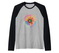 Vibrant Floral Sunflower Design Featuring Human Rights Peace Raglan Baseball Tee