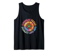 Vibrant Floral Sunflower Design Featuring Human Rights Peace Tank Top