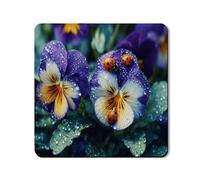 Vibrant Floral Washer Dryer Top Protector Mat, Violet Botanical Laundry Machine Cover, Spring Decor Rubber Anti-slip Waterproof Washer And Dryer Mats for Laundry Room 24x24 Inch