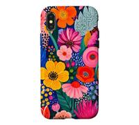 Vibrant Flower Painting Colorful Floral Maximalist Case for iPhone X/XS