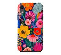 Vibrant Flower Painting Colorful Floral Maximalist Case for iPhone XR