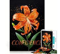 Vibrant Flower Tiger Lily Blooms Confidence in Bold Beauty 1000 Piece Jigsaws for Adults Brain Recall Game Tight Interlock No Gaps Calming Mental Break Activity (50x75cm)