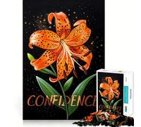 Vibrant Flower Tiger Lily Blooms Confidence in Bold Beauty Jigsaws for Adults1000 Pieces Brain Memory Game Fine Cut Premium Finishing Engaging Way to Pass Free Hours (38x26cm)