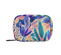 Vibrant Flowers Illustration Travel Bag Pill Organizers with Detachable Compartments Convenient Organizer Travel case