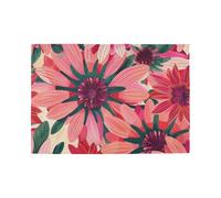 Vibrant Flowers Red Decorative plastic placemats for dining table linen washable plastic placemats individuales para mesa de comedor set of 6 12x18