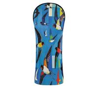 Vibrant Flying Swallow Blue Golf Club Cover Set Waterproof Headcover with Number Tags for Driver, Woods and Hybrid