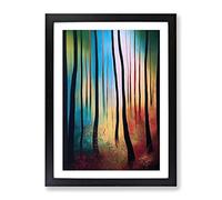 Vibrant Forest No.3 Framed Print | A2 Black Framed Wall Art | Ready to Hang | Modern Landscape Picture | Living Room Bedroom Lounge Office