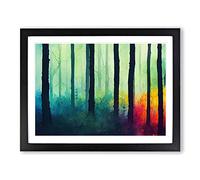 Vibrant Forest Vol.4 Framed Print | A2 Black Framed Wall Art | Ready to Hang | Modern Landscape Picture | Living Room Bedroom Lounge Office