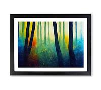 Vibrant Forest Vol.5 Framed Print | A2 Black Framed Wall Art | Ready to Hang | Modern Landscape Picture | Living Room Bedroom Lounge Office