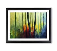 Vibrant Forest Vol.6 Framed Print | A2 Black Framed Wall Art | Ready to Hang | Modern Landscape Picture | Living Room Bedroom Lounge Office