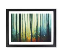 Vibrant Forest Vol.7 Framed Print | A2 Black Framed Wall Art | Ready to Hang | Modern Landscape Picture | Living Room Bedroom Lounge Office