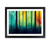 Vibrant Forest Vol.8 Framed Print | A2 Black Framed Wall Art | Ready to Hang | Modern Landscape Picture | Living Room Bedroom Lounge Office
