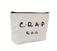 Vibrant Friends Theme Reusable Makeup Crap Bag - Cosmetic Bags with Water-Resistant Lining, Durable Zipper