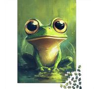 Vibrant Frog Art Adult 1000-Piece Jigsaw Puzzle, 52x38cm/1000pcs; A Relaxed Project for Colder Days; White Card Pieces for A Neat Table