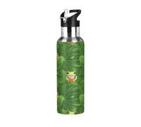 Vibrant Frog Tropical Green Stainless Steel Water Bottle 32 Oz Leakproof Water Bottles, BPA-Free Sport Water Bottle