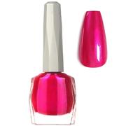 Vibrant Fuchsia Nail Polish with Pearlescent Shimmer & Iridescent Sheen - Long-Lasting Quick Dry Varnish for Almond Shaped Nails, Professional Formulation Manicure for Glossy Art Styles