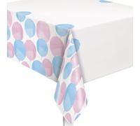 Vibrant Gender Reveal Party Table Cover (137cm x 213cm) - Multicolor Plastic Tablecloth, Spill-resistant & Bold Design - Perfect For Your Big Surprise - 1 Pc, 54"x84"