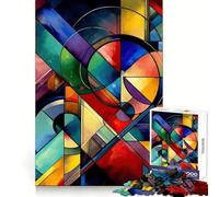 Vibrant Geometric Abstract Jigsaw Puzzles 1000 Pieces for Teenagers Cognitive Skill Stress Free Fun Exact Cut (38x52cm)