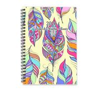 Vibrant Geometric Leaves Diary 2026 A5 To Do List Notebook Notebook 2026 Diary Women for Christian Week To View Monthly Year Planner with Dotted Line Note Page Slim