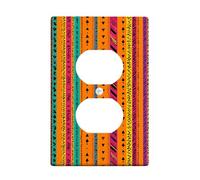 Vibrant Geometric Light Switch Cover Plates/Outlet Covers, Colorful Pattern for Bold Wall Decor, Thermoplastic Wall Plates, Standard Size Single Duplex Outlet