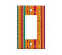 Vibrant Geometric Light Switch Cover Plates/Outlet Covers, Colorful Pattern for Bold Wall Decor, Thermoplastic Wall Plates, Standard Size Single Rocker