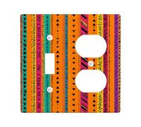 Vibrant Geometric Light Switch Cover Plates/Outlet Covers, Colorful Pattern for Bold Wall Decor, Thermoplastic Wall Plates, Standard Size Toggle Duplex