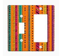 Vibrant Geometric Light Switch Cover Plates/Outlet Covers, Colorful Pattern for Bold Wall Decor, Thermoplastic Wall Plates, Standard Size Toggle Rocker