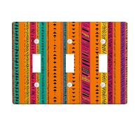 Vibrant Geometric Light Switch Cover Plates/Outlet Covers, Colorful Pattern for Bold Wall Decor, Thermoplastic Wall Plates, Standard Size Triple Toggle