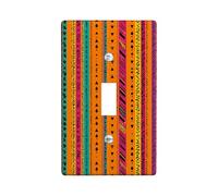Vibrant Geometric Light Switch Cover Plates/Outlet Covers, Colorful Pattern for Bold Wall Decor, Thermoplastic Wall Plates, Standard Size Single Toggle