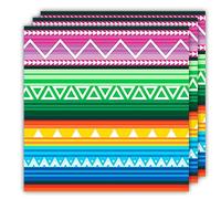 Vibrant Geometric Tribal Pattern Disposable Paper Napkins - Colourful 40 PCS 33x33cm Table Decor for Mexican Fiesta, Birthday Party & Themed Celebrations, Festive Dining Supplies