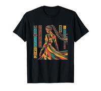 Vibrant Geometric Woman Abstract Art Design T-Shirt